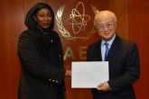 Presentation of credentials by the new Resident Representative of the Republic of Mali, Ms Thiam Diallo to IAEA Director General Yukiya Amano. IAEA, Vienna, Austria, 28 January 2014.
