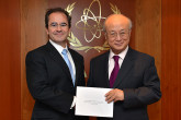 Presentation of credentials by the new Resident Representative of Spain, Mr Gonzalo de Salazar Serantes, to IAEA Director General Yukiya Amano. IAEA, Vienna, Austria, 8 July 2014.