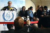 UK Ambassador Peter Redmond Jenkins talks to members of the international press. (Photo Credit: D. Calma/IAEA)