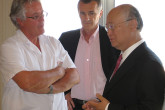 IAEA Director General Yukiya Amano paid his first official visit to Monaco from 12-14 July 2010.  Seen here at the Princess Grace Hospital in Monaco, the Director General discussed the Agency's work to combat cancer in low- and middle-income countries with staff from the hospital.  (Photo: D. Sacchetti/IAEA)