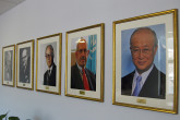 At the Monaco laboratories, portraits of IAEA Director General Yukiya Amano and previous Directors General of the IAEA hang in the lobby. (Photo: D. Sacchetti/IAEA)