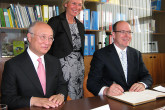 IAEA Director General Yukiya Amano and H.S.H. Prince Albert paid a visit to the Monaco laboratories, where they were welcomed by Maria Betti, Director of the Environment Laboratories at Monaco.  The laboratory and the Principality of Monaco have a long history of cooperation in the research of marine life and the environment. (Photo: D. Sacchetti/IAEA)