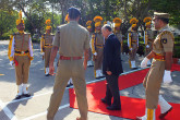 IAEA Director General Yukiya Amano inspects Honor Guard at entrance to the Tarapur Atomic Power Station, during his official visit to India. 12 March 2013