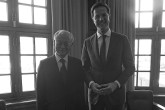 IAEA Director General Yukiya Amano meets with Prime Minister Mark Rutte during his official visit to the Netherlands. 18 April 2013