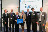 IAEA Director General Yukiya Amano together with staff at Reactor Institute Delft. Netherlands. 18 April 2013