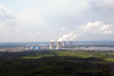 A view from the helicopter window as IAEA Director General Yukiya Amano arrives at the Kalinin Nuclear Power Plant during his official visit to Moscow. 18 May 2013