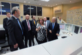IAEA Director General Yukiya Amano sees the central control board simulator at the training facilities of the Kalinin Nuclear Power Plant. 18 May 2013
