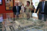 IAEA Director General Yukiya Amano looks on a scale model inside the public outreach center at the Kalinin Nuclear Power Plant. 18 May 2013