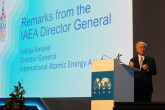 IAEA Director General Yukiya Amano delivers his statement at the opening of the WANO Biannual General Meeting. Moscow World Trade Center, Russia, 20 May 2013