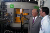 IAEA Director General Yukiya Amano visits cyclotron facility in Viet Nam. 4 October 2011.