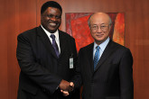 On 3 May 2011, Honourable Mr. Utoni Nujoma, Minister for Foreign Affairs of the Republic of Namibia, met IAEA Director General Yukiya Amano at the IAEA's headquarters in Vienna, Austria.
