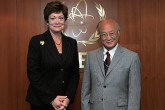 On 15 June 2011, Ms. Ellen Tauscher, Under-Secretary of the State for Arms Control and International Security Affairs, met IAEA Director General Yukiya Amano at the IAEA's headquarters in Vienna, Austria.