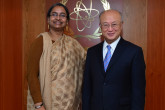 On 28 February 2013, the Honorable Foreign Minister of Bangladesh,  HE. Dr. Dipu Moni met IAEA Director General Yukiya Amano during the Minister's visit to the IAEA headquarters in Vienna, Austria.
