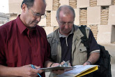 IAEA inspectors check a sulphur phosphate plant. Photo Credits: Pavlicek/IAEA