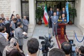 IAEA Director General Yukiya Amano at a press conference with Dr Ali Akbar Salehi, Vice President and Chairman of the Atomic Energy Organization of Iran during his official visit to the Islamic Republic of Iran. 17 August 2014.