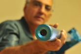 With lenses on both ends, this camera can be used underwater, such as in the spent fuel storage pond at a nuclear reactor or other hard-to-reach places.