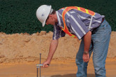 'Nuclear' gauges containing sources are used to determine the moisture content of soil. <br /><br />(Photo: Troxler Electronic Laboratories, Inc.)