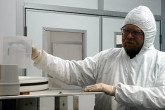 The Clean Lab is equipped with instruments for analyzing gamma radiation of samples. Photo Credits: D. Calma/IAEA 19 December 2002