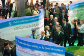 An exhibit on the environment during the IAEA's 50th General Conference reflected the multi-faceted work of the Agency in this area and highlighted its contribution to the Millennium Development Goals. (Photo Credit: Rodolfo Quevenco)