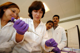 Each year many fellowships are awarded to specialists from developing countries to learn advanced nuclear techniques through on-the-job training at the  IAEA's laboratories. (Photo Credit: Dean Calma)