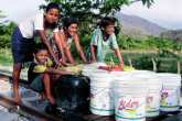 In many parts of the world, drinking water has to be fetched and transported from miles away, sometimes on makeshift carts like this one in Morroa, Colombia, where the IAEA is helping preserve the aquifer for use by future generations. (Photo Credit: Juanita Perez-Vargas)