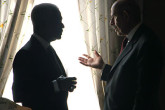 UN Secretary-General Annan and Dr. ElBaradei confer during a break in the sessions.