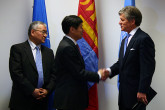 Visit of Mr. Sukhbaatar Batold, Prime Minister of Mongolia, to Mr. David Waller, IAEA Deputy Director General and Head of the Department of Management, IAEA, Vienna, Austria, 8 March 2010.
