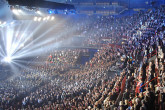 The Oslo Spektrum is fully packed for the Nobel Peace  Prize concert.