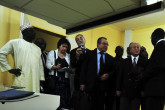 Abuja National hospital medical Director, Dr. Segun Ajuwon, conducts a tour for IAEA Director General Yukiya Amano around the hospital's medical equipment in Abuja. (Photo: A. Sotunde)