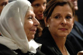 Family pride, Dr ElBaradei's wife Aida Elkachef, and his mother at the ceremony.