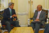 IAEA Director General Yukiya Amano met U.S. Secretary of State John Kerry today to discuss the ongoing negotiations between Iran and E3+3 countries. The meeting in Vienna was part of the IAEA's continued engagement with E3+3 and Iran to help make a Joint Comprehensive Plan of Action technically sound. Vienna, Austria, 29 June 2015