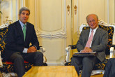 IAEA Director General Yukiya Amano met U.S. Secretary of State John Kerry today to discuss the ongoing negotiations between Iran and E3+3 countries. The meeting in Vienna was part of the IAEA's continued engagement with E3+3 and Iran to help make a Joint Comprehensive Plan of Action technically sound. Vienna, Austria, 29 June 2015