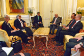 IAEA Director General Yukiya Amano met U.S. Secretary of State John Kerry today to discuss the ongoing negotiations between Iran and E3+3 countries. The meeting in Vienna was part of the IAEA's continued engagement with E3+3 and Iran to help make a Joint Comprehensive Plan of Action technically sound. Vienna, Austria, 29 June 2015