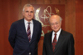 The new Resident Representative of  Germany, Friedrich Dauble, presents his credentials to IAEA Director General Yukiya Amano in Vienna, Austria on 7 August 2015.