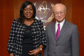 The new Resident Representative of Gabon, Marianne Odette Bibalou Bounda, presented her credentials to IAEA Director General Yukiya Amano in Vienna, Austria on 10 February 2016.