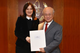 The new Resident Representative of Croatia, Dubravka Plejić-Marković, presented her credentials to IAEA Director General Yukiya Amano in Vienna, Austria on 23 February 2016.