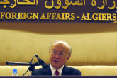 IAEA Director General Yukiya Amano speaks at the Institute of Diplomacy and International Relations of the Ministry of Foreign Affairs during his official visit to Algeria. 1 March 2016