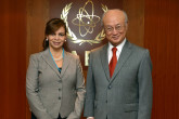IAEA Director General Yukiya Amano met with Delia Rivas Lobo, Vice Minister of Health of Honduras on 11 February 2016 at the IAEA headquarters in Vienna, Austria.
