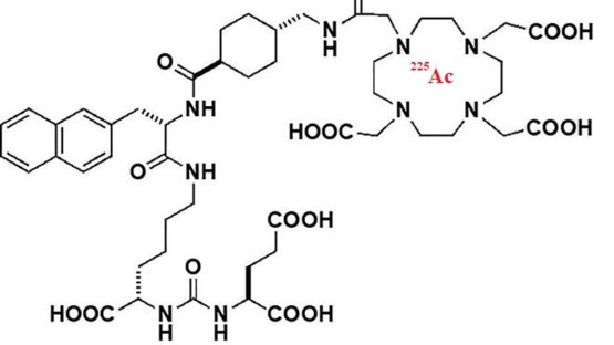 Chemical structure of an actinium-225 (Ac-225) therapeutic radiopharmaceutical used in the therapy of prostate cancer. (Image: IAEA)