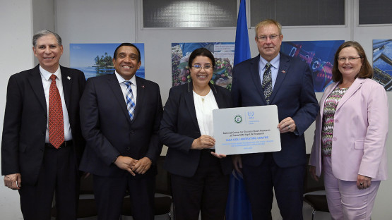 Najat Mokhtar, Dr. Cliff Lamb, Director of Texas A&M AgriLife Research HE; Ms. Laura S. H. Holgate, Permanent Representative of the United States of America to the IAEA; Dr. Suresh Pillai; and Dr. Oscar Acuna.
