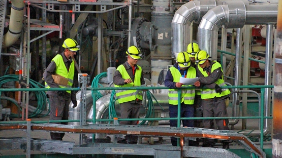 Construction work at the turbine building of Units 3 – 4 of the Mochovce Nuclear Power Plant, Slovakia