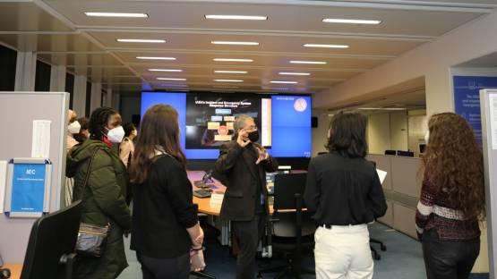 Students at the Incident Emergency Centre at the IAEA.