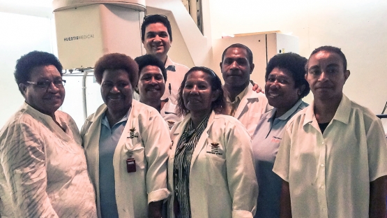 Radiation oncology team at the National Cancer Centre, Angau Memorial Hospital, Papua New Guinea