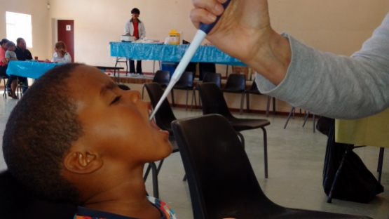 Isotope dosing in a school in South Africa. 