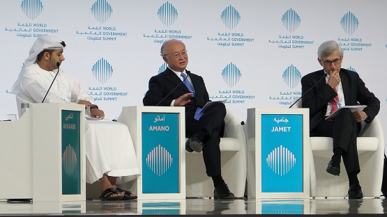 IAEA Director General Amano talks at the World Government Summit in Dubai, United Arab Emirates (UAE), 14 February 2017